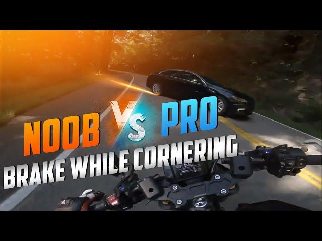 Braking while cornering on motorcycle ( Trailbraking ) Noob Vs Pro scenario [ 2022 ]