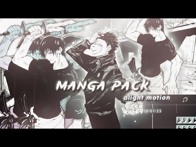 Manga Pack | Shake, Clone/Aura, Glitch, CC, Background | Alight Motion (link + xml)