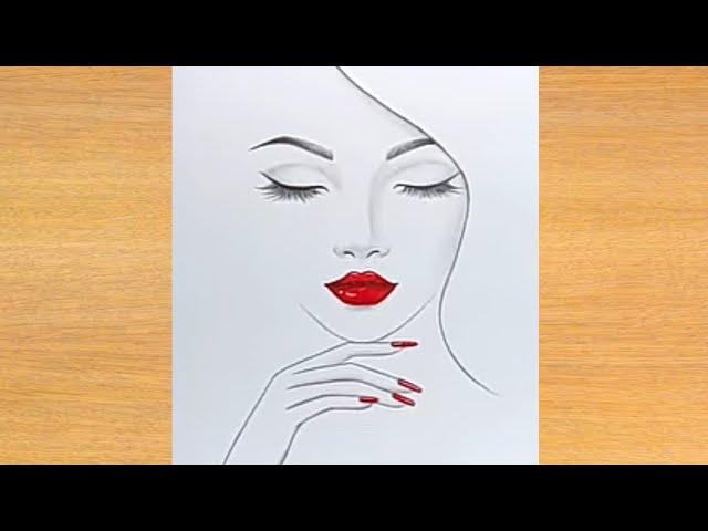 How to draw a Face | Drawing for beginners - Step by step | leena drawings