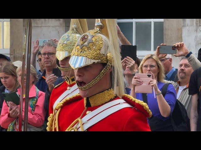 Exceptionally Unique Event witnessed by Thousands Daily at Horse Guards ( with the trumpeter)