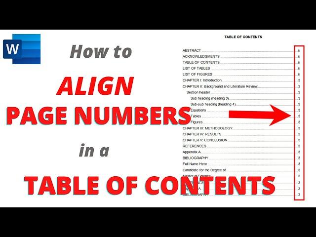 [TUTORIAL] How to (Easily) ALIGN PAGE NUMBERS in a TABLE OF CONTENTS In Microsoft Word