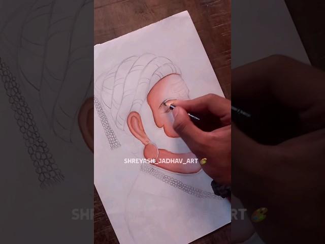 Chatrapati Shivaji Maharaj sketch#shorts #shortvideo #viral #trending #anime #art #drawing #song