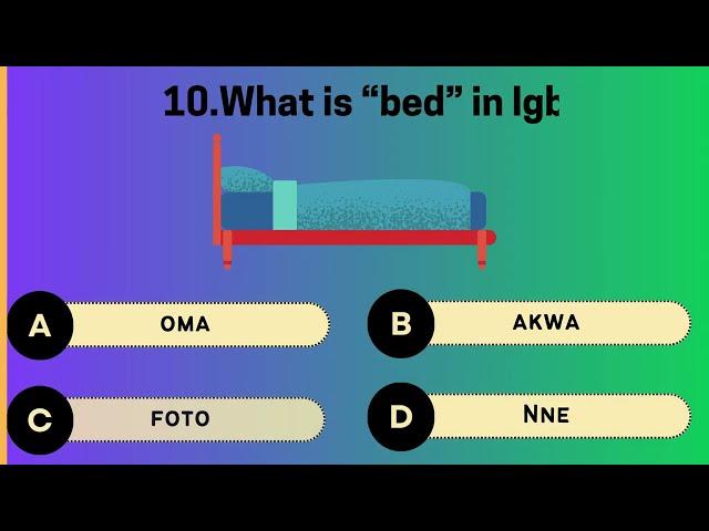 Igbo Quiz: Part 4 (With Pictures)