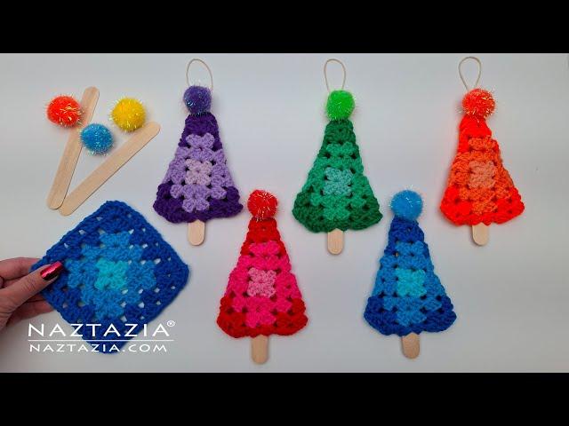 How to Crochet Granny Square Trees by Folding a Granny Square