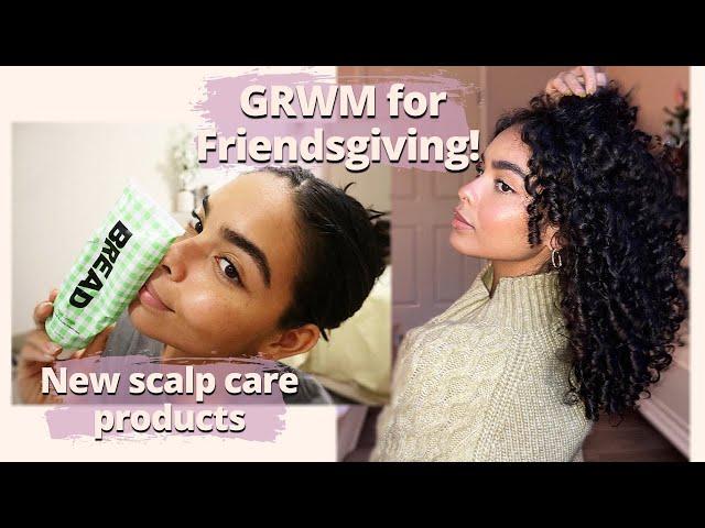 NEW SCALP CARE PRODUCTS, CURLY HAIR GROWTH UPDATE + FRIENDSGIVING 2021 | Vlog :)