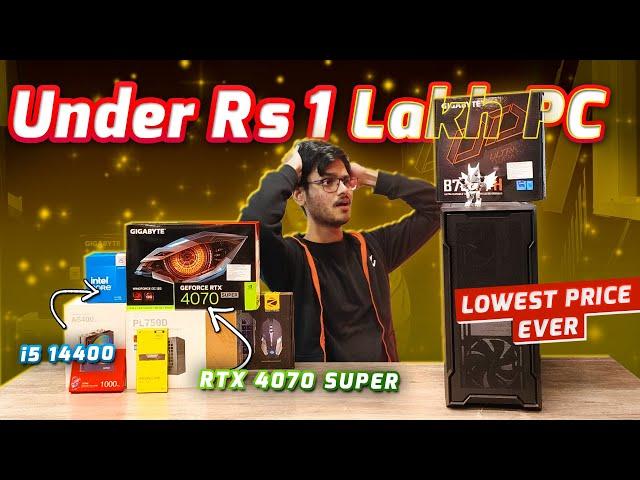 Under Rs 1 Lakh Gaming PC Build | i5 14400 | RTX 4070 Super