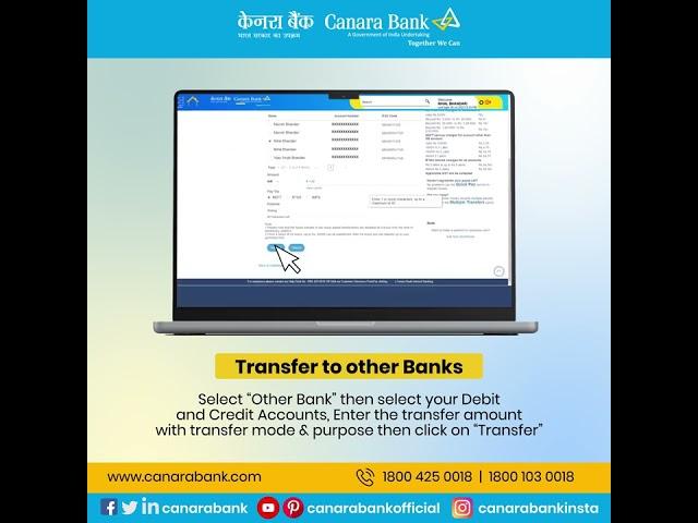 Canara Bank | Fund Transfer Tutorial to other banks