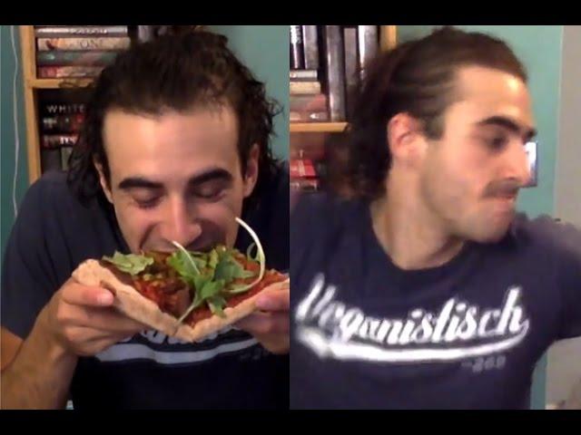 Vegan freaks out when he realizes he just ate cheese