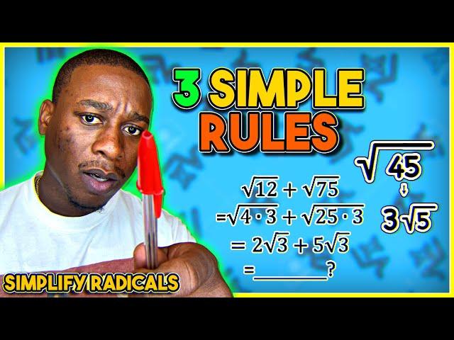 How to Simplify Radicals with 3 rules. || Algebra-1 with Mr. Peters