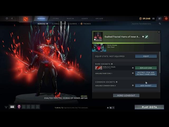 Dota 2 Terrorblade Arcana with Prismatic Legacy Gem - 205, 10, 36