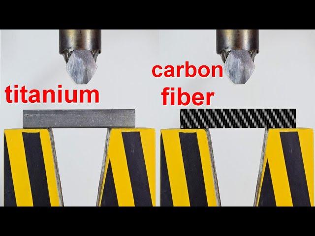 HYDRAULIC PRESS vs TITANIUM AND CARBON FIBER, BENDING TEST