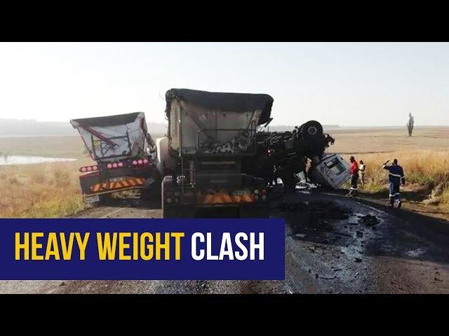 WATCH: Dashcam footage shows Mpumalanga two-truck head-on collision