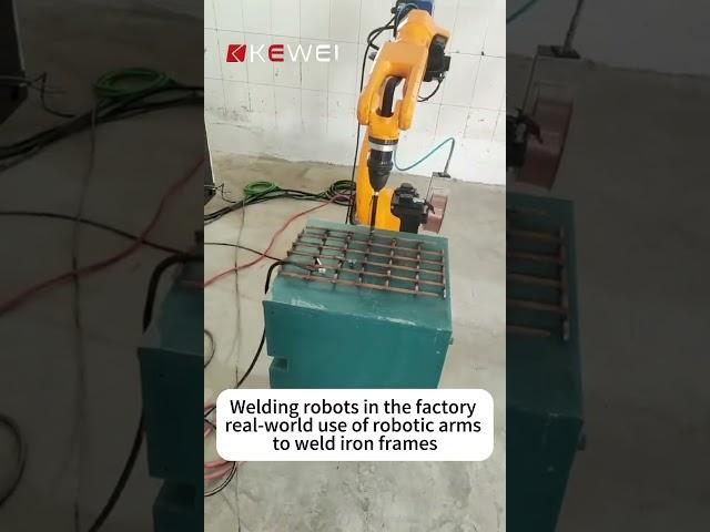Welding robots in the factory real-world use of robotic arms to weld iron frames #industrialrobots