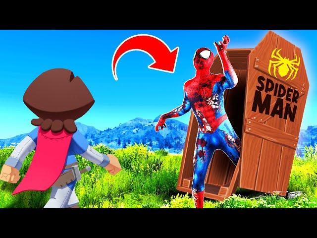 Opening ZOMBIE SPIDER MAN GRAVE In GTA 5! (Scary!)