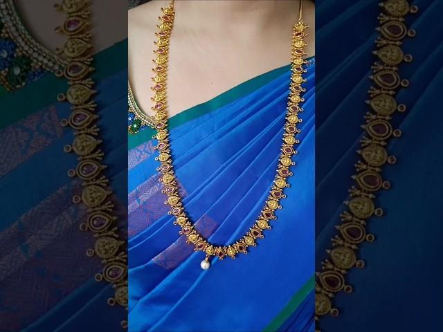 Kushal's Fashion jewellery Beautiful Lakshmi design Antique long Necklace #longnecklacedesign