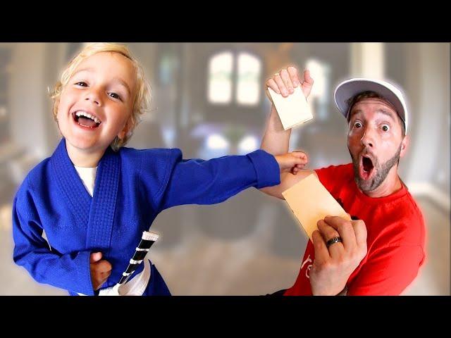 4 Year Old Karate Board Break Challenge!