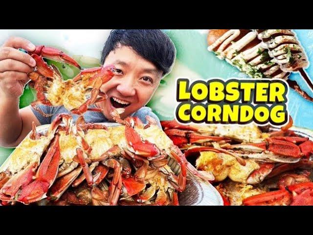 LOBSTER CORNDOG & #1 BEST Garlic Blue Crab | SEAFOOD TOUR Of Tampa Florida