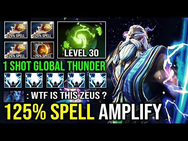 WTF 125% Spell Amplification Triple Rapier 1 Shot Global Thundergod's Wrath Overpower Zeus Dota 2