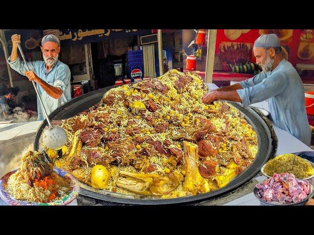 EXTREME PAKISTANI STREET FOOD - ULTIMATE AFGHANI GOLDEN PULAO | ZAIQA CHAWAL RECIPE