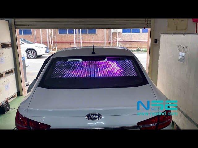 How to install the outdoor advertising transparent car back window led display?