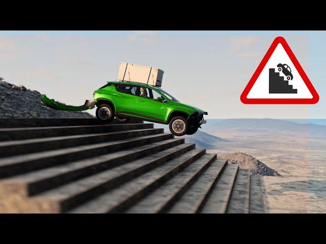 BeamNG Drive - Cars vs Stairs #12