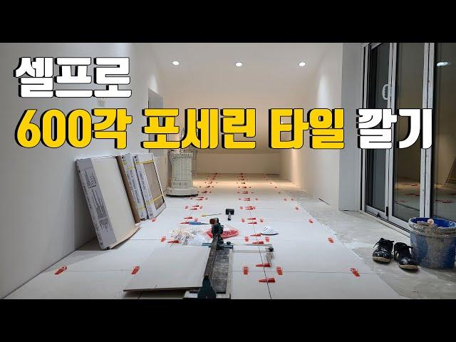 Ep.55 | 초보가 600각 포세린 타일 쉽게 까는 법 | 폴라베어 쇼룸 방문기