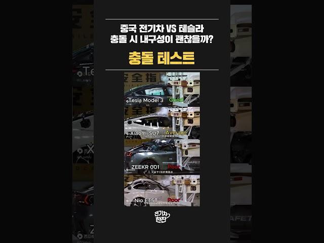 중국 전기차 VS 테슬라 충돌 내구성 테스트