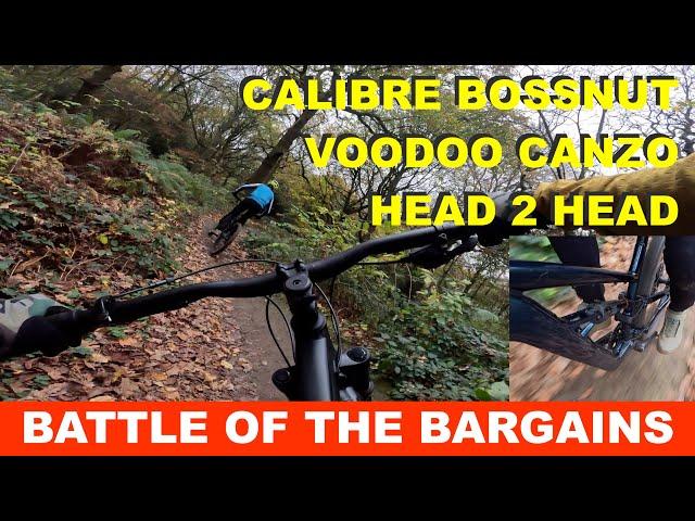 Which is the best new £1500 full suspension mountain bike?  Calibre Bossnut or Voodoo Canzo?