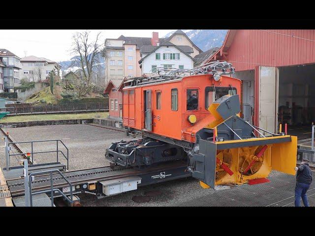 Probefahrt der Rigi Bahn Schneeschleuder He 2/3 Nr. 8 Baujahr 1930