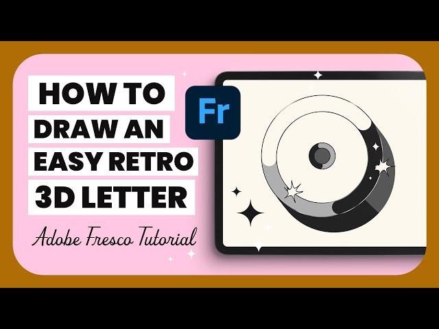 How to draw an Easy Retro 3D Lettering | Adobe Fresco Tutorial