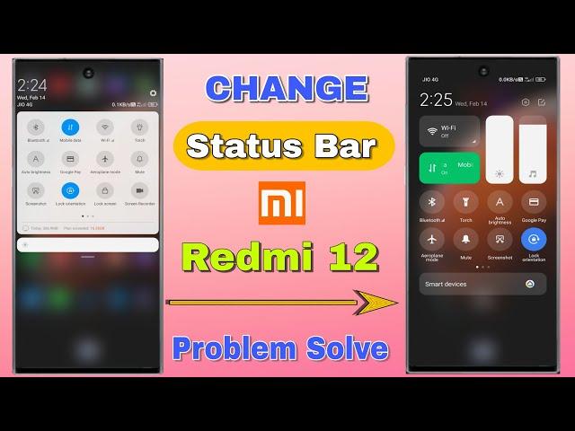 Redmi 12 status bar change setting | Redmi 12 status bar change problem solve