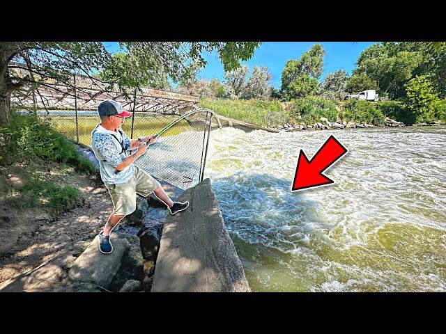 The SPILLWAY BEAST Almost Ripped My Rod In!!! (Surprise MONSTER)