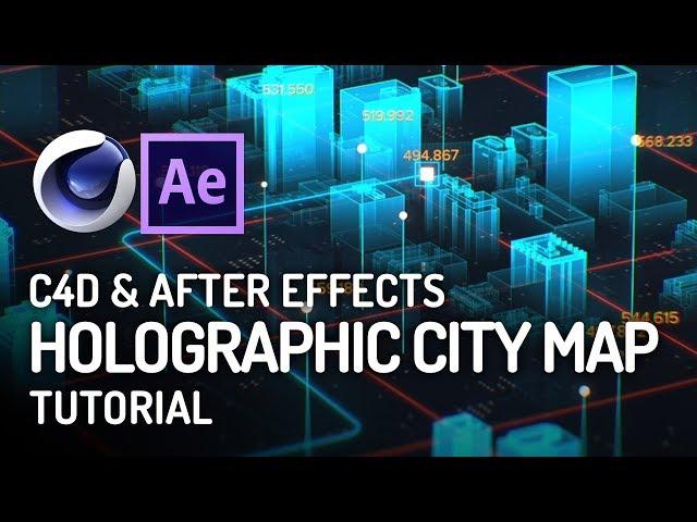 INSANE Holographic City Map Tutorial from Scratch  -  Cinema 4D & After Effects