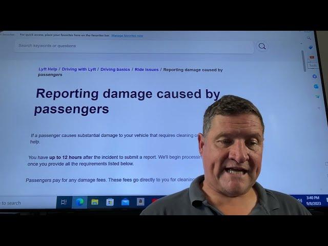 Reporting damage caused by passengers. Example LYFT, know these.