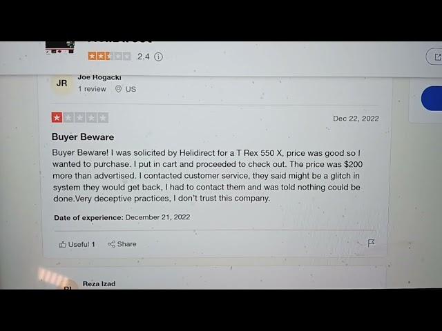 Helidirect RC HAS MANY CUSTOMER COMPLAINTS!