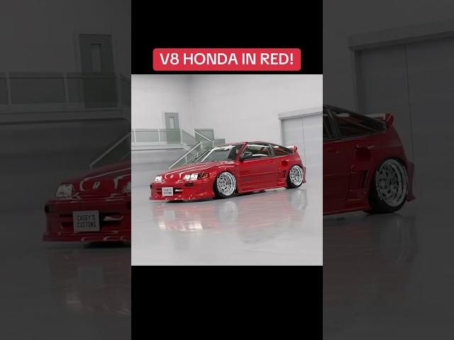 CUSTOM WIDE BODY V8 HONDA CRX IN RED! What do you think about this color?!