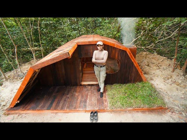 Building Complete Survival Underground Warm Bushcraft Shelter For Winter Season, Clay Fireplace