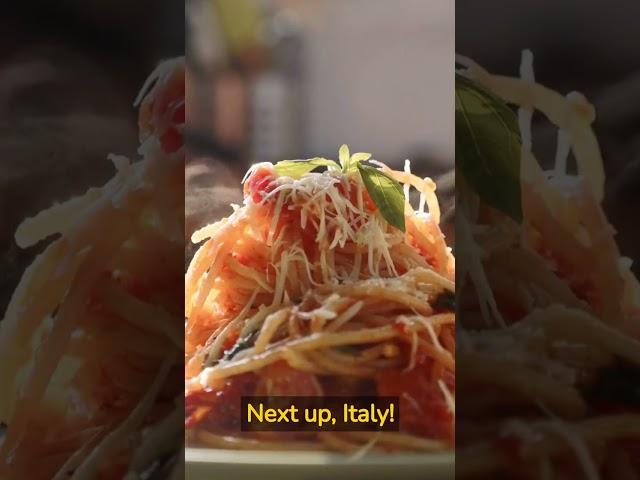 Tasty World Tour: Three Dishes! #food #travel #italy #india #vietnam #shorts