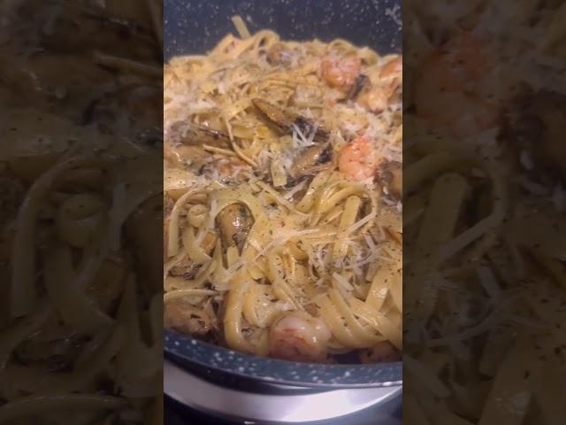 Seafood Pasta Dish with Parmesan Cheese | Shrimp, Mussels and Pasta #shrimp #pasta #seafoodrecipes