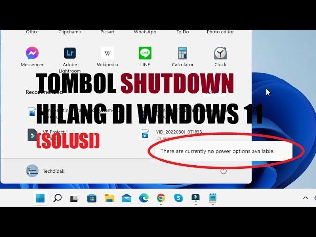 Cara Mengatasi Tombol Shutdown Hilang di Windows 11