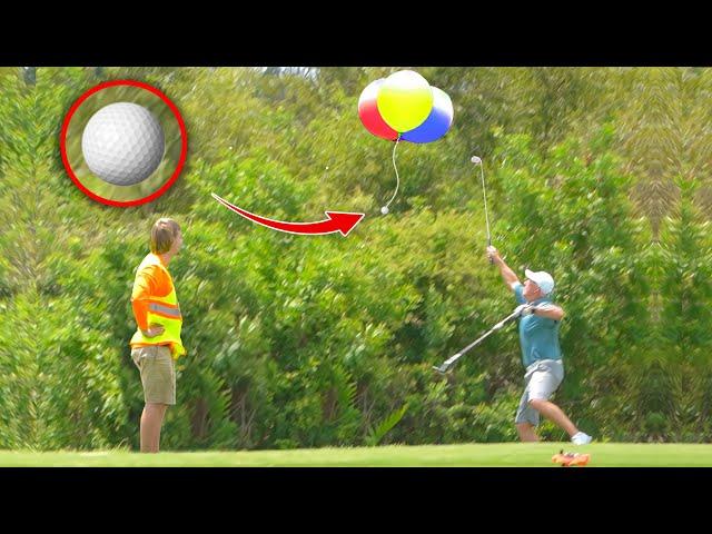 Sending Golfers Balls Into Space Prank