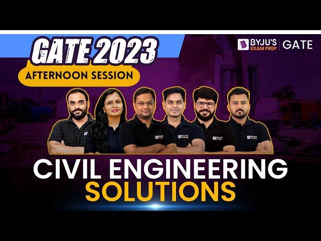 GATE 2023 Civil Engineering (CE) Paper Solution | Afternoon |  Complete GATE Civil 2023 Solutions