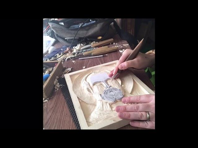 Carving an icon (St. Nicholas)