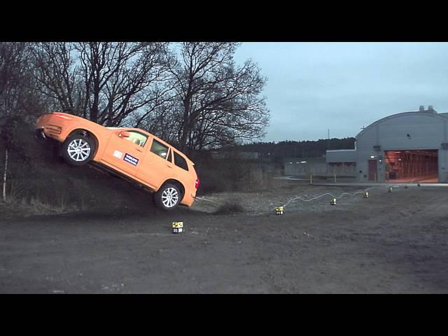 Volvo Crash Test Run Off Road Ditch 80 km/h