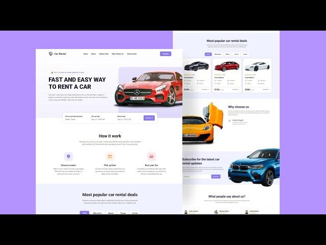 Rent a Car Website Design || HTML, CSS & JS