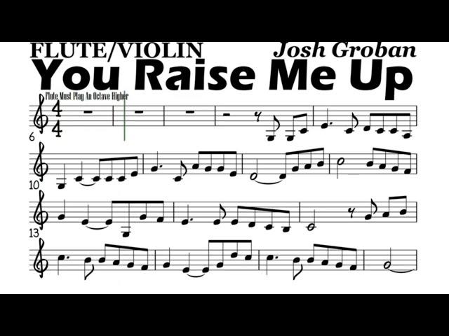 You Raise Me Up Flute Violin Sheet Music Backing Track Play Along Partitura