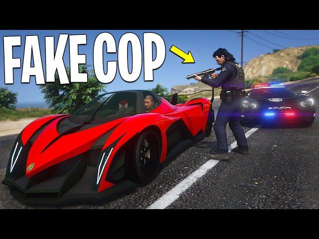 Stealing 100 Cars as Fake Cop in GTA 5 RP..