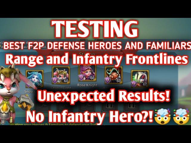 Best F2P Heroes and Familiars for Defense in Lords Mobile || New Solo Trap Test