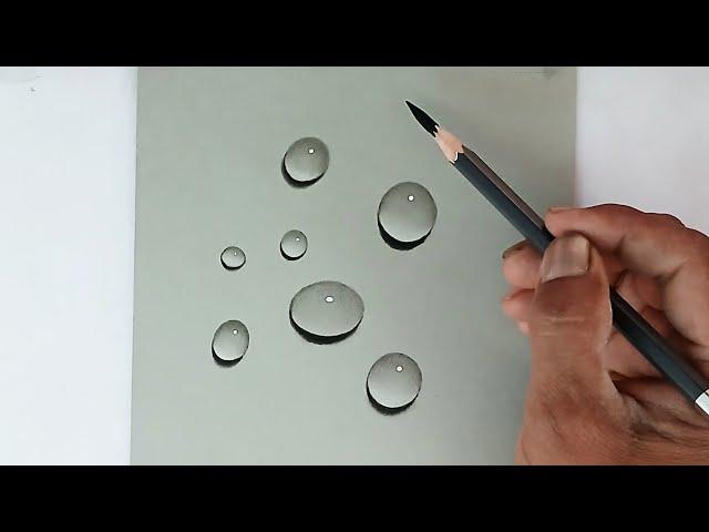 How to draw water drop / Easy pencil drawing/