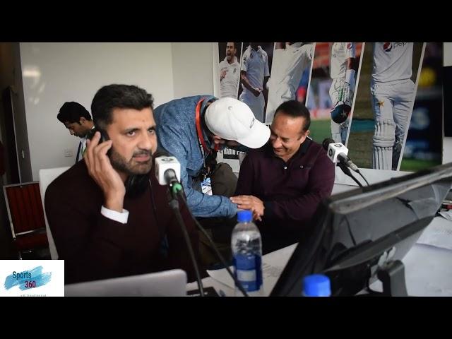 Najib Sadiq, President Of Pakistan Northern Cricket In The Commentary Box Of Radio Pakistan.